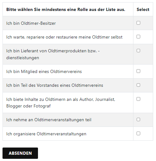 Als Calssics Paradise Mitglied registrieren